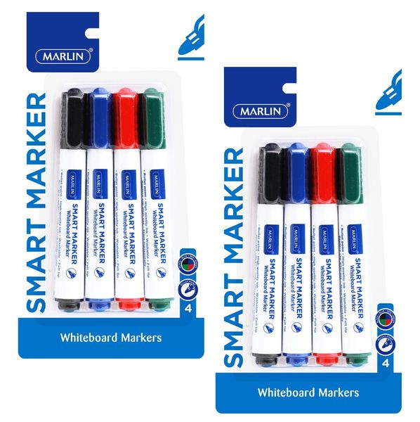 Marlin: 4 Piece Smart-Whiteboard Markers (Pack of 2)