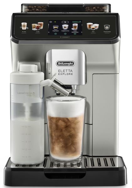 Delonghi - Eletta Explore Hot &amp; Cold Bean to Cup Coffee Mach - ECAM450.65.S