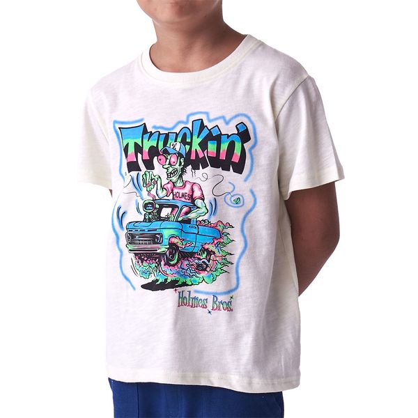Holmes Bros-Boys-Truckin Boys Ss Tee-Lemon Slub