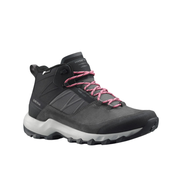 Quechua Women's Waterproof Mountain Walking Shoes - MH500 MID Grey