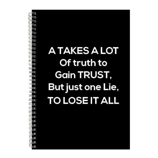 Trust A4 Notebook Spiral Lined Motivational Saying Graphic Notepad Gift 160