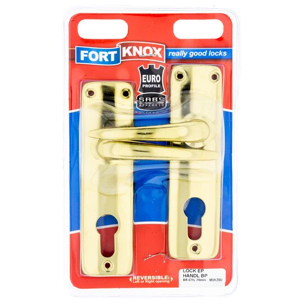 FORT KNOX EuroProfile Lockset Brass Plated Handles SolidCylinder Q:1 M3K20U