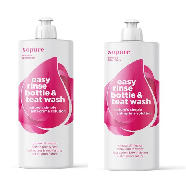 SoPure Natural Eco-Friendly Bottle, Dummy &amp; Teat Washing Liquid 500ml 2 PC