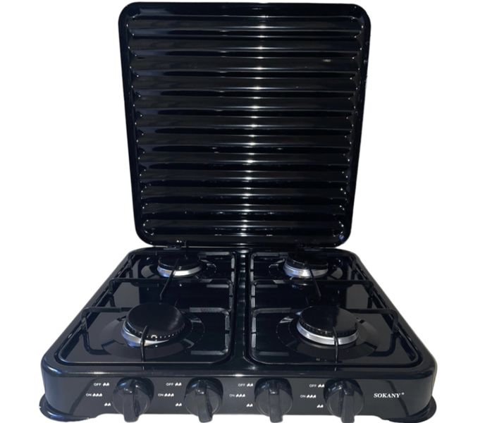 Sokany - 4 Plate Gas Stove with Cover