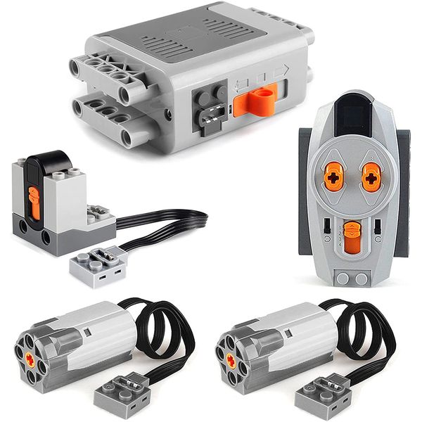 5pcs Power Function Motorized Building Blocks Power Kit 2 Medium Motors,1 B