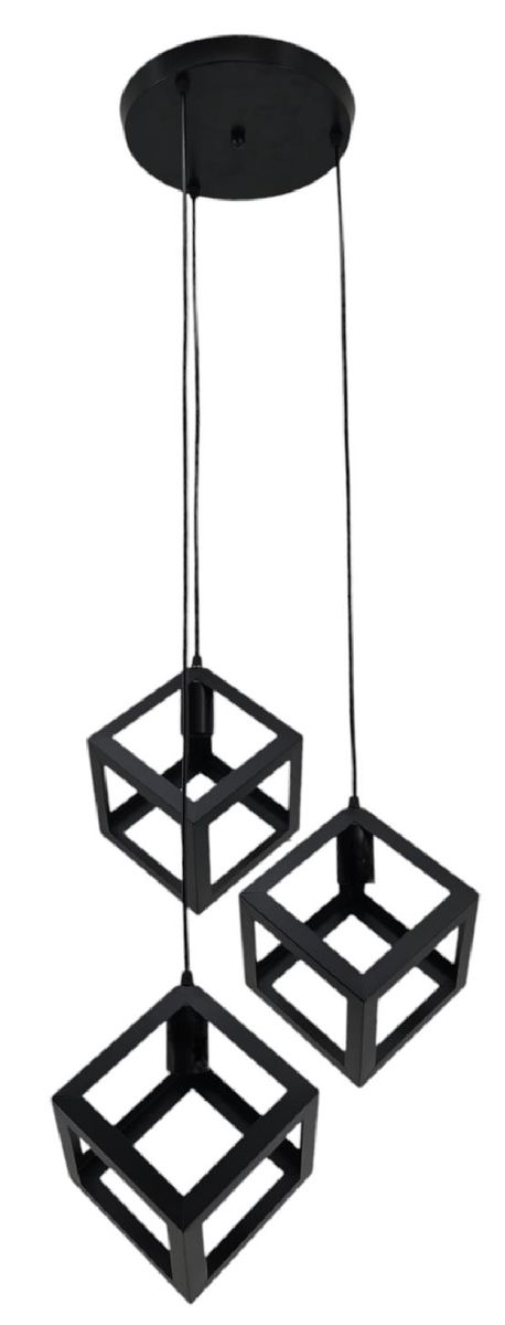 Teempeest 3 Square Shape Metal Pendant Light - E27 Globes Required