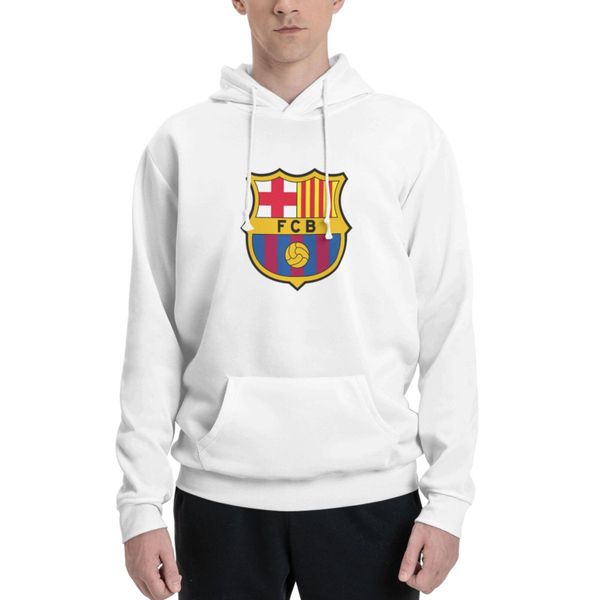 Barcelona FC Men Classic Long Sleeve Polyester Hoodie Casual Sweatshirt