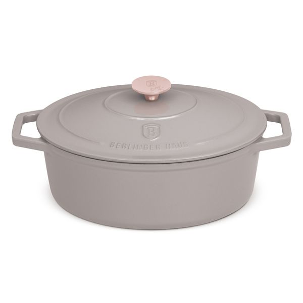 Berlinger Haus 30cm Cast Iron Oval Roaster - Taupe