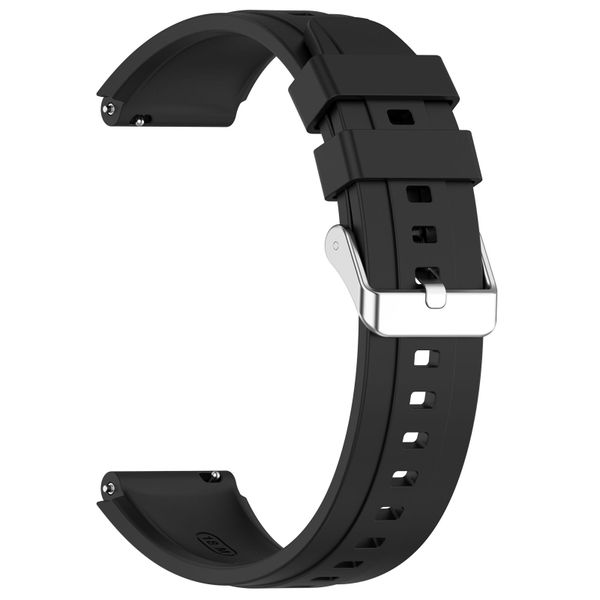 Silicone Steps Style Silver Buckle Watch Strap Compatible with Huawei Watch GT4 (41mm)