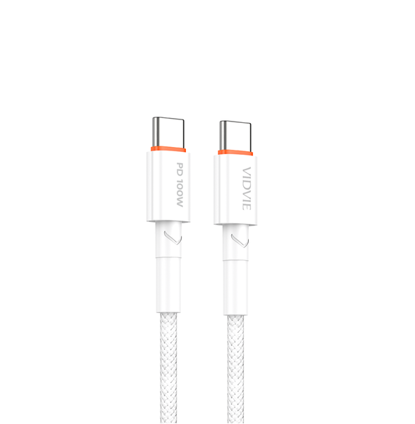 VIDVIE 100W Fast Charging Type-C to Type-C Braided Cable