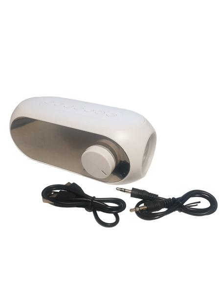 LED Alarm Clock Bluetooth Speaker - White