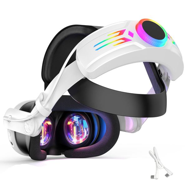Head Strap for Meta/Oculus Quest 3/3S with Battery Pack &amp; Breathing Light