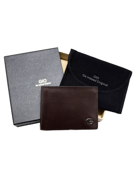 GIO-107 Full Grain Genuine Leather Bifold Card Holder Gift Wallet with Box