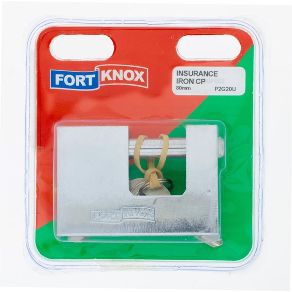 FORT KNOX Insurance Padlock Iron Chrome Plated 80mm Q:1 P2G20U