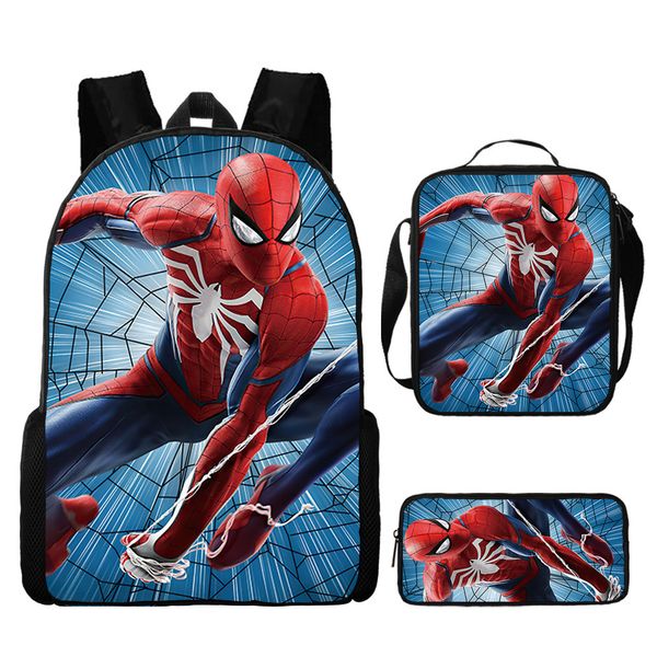 Kids School Bag, Lunch Box and Pencil Case Set Spider Man - 3 Piece