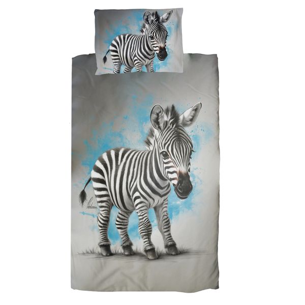 Pink Baby Zebra By Nathan Pieterse Cot Duvet Set
