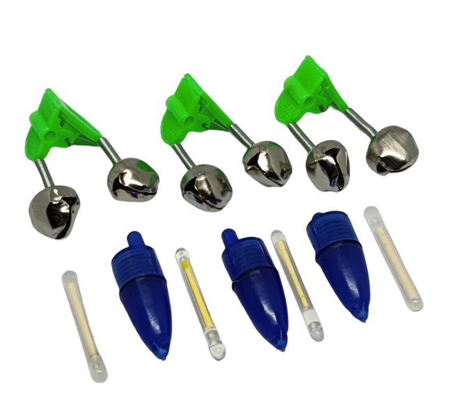 Fishing Bite Indicator Bells and Light set/Box