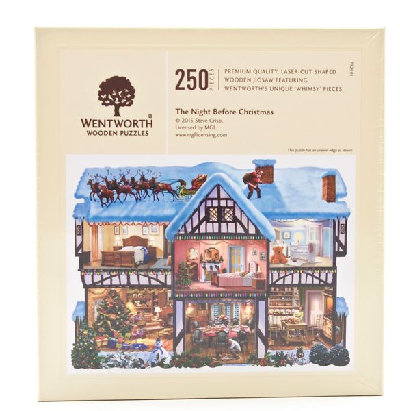 The Night Before Christmas - 250 Piece Shaped Wooden Adult Jigsaw Puzzle