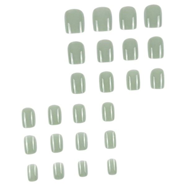 24 Piece - Short Square Press-On Nails - Olive Green