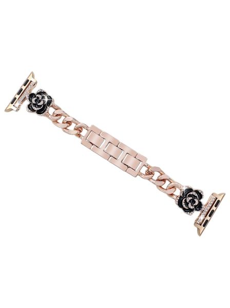 Petal Insignia Chain-Link Watch Band - Rose Gold