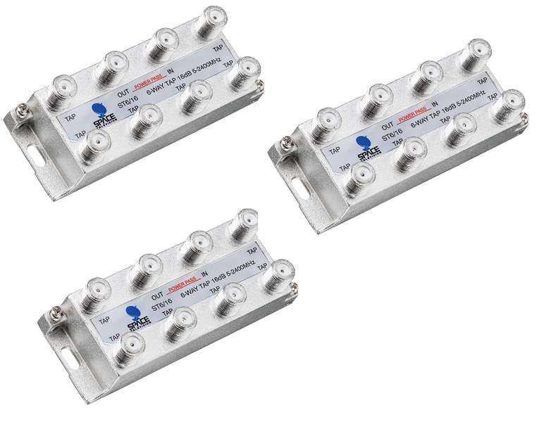 Space TV Satellite IF Tap - 6 Way - 16db (5 – 2250MHz) - 3 Pack
