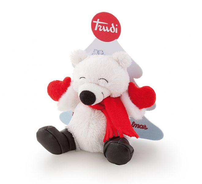 Trudi White Christmas Bear Decoration / Charm - 9cm