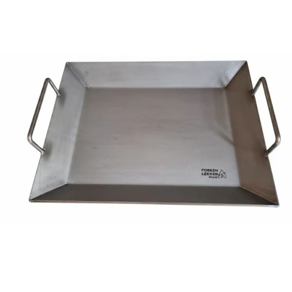Forken Lekker Braai - Portable Stainless Steel Flat Pan - 430mm×330mm×50mm