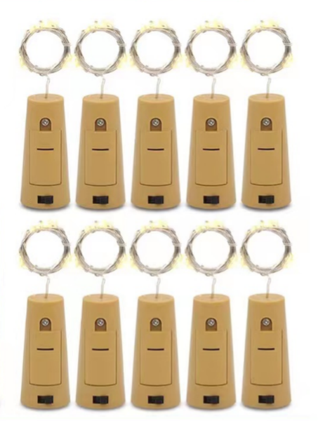 Craft LED Wine Bottle Lights with Cork - Set of 10