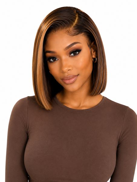 Selphies 13x4 Lace Wig - 8" Premium Brazilian Human Hair Bob Wig