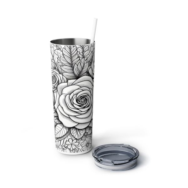 Roses 20oz Black &amp; White Tumbler