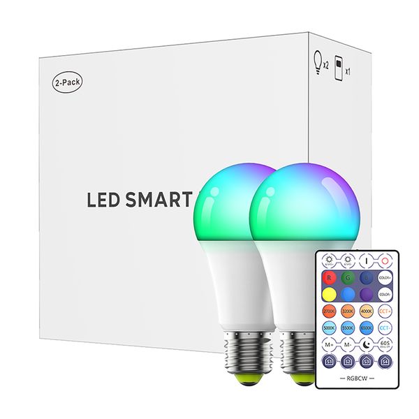 10W WiFi Smart Light Bulb LED RGB Lamp 2.4G/ Wifi (Pack of 2)