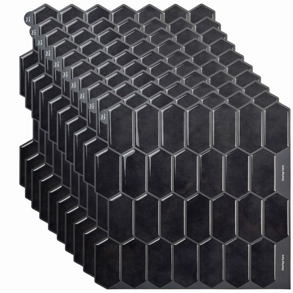 DIY 10-Sheet 3D Wallpaper Mosaic Tiles Peel&amp;Stick Backsplash30.5x30.5x0.13