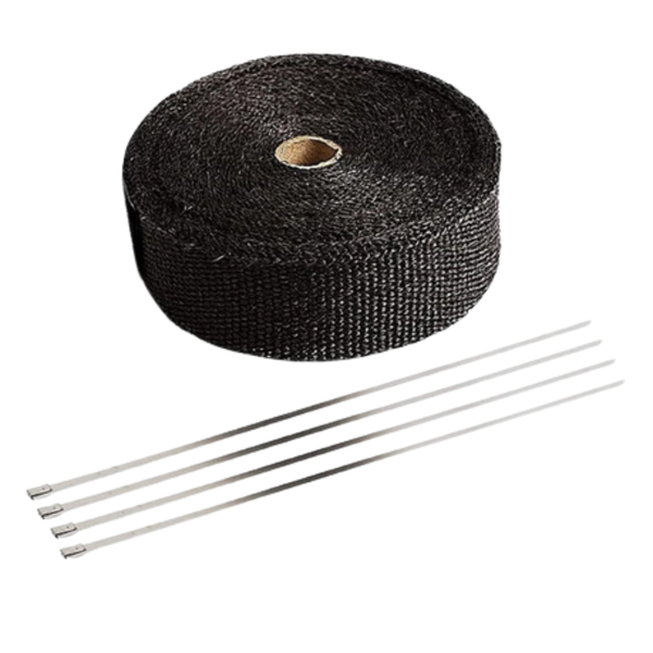 MC Small Exhaust Heat Wrap Tape: 1.5mmx25mmx5m (Black)