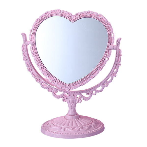 Heart Shaped Victorian Style Double Sided Magnifying Mirror