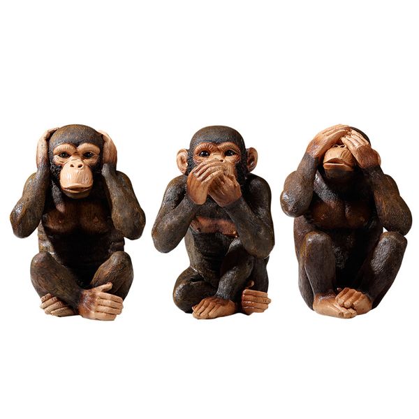 Animal Figurines - Vintage Orangutan Office Desk Decoration Items- 3 Pieces