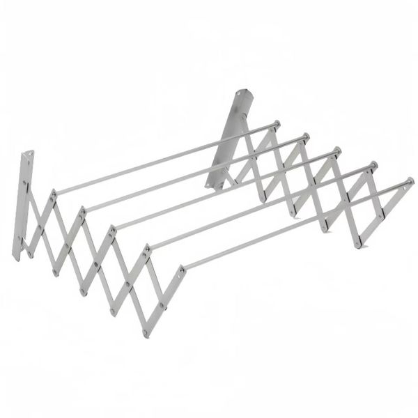 White Foldable Clothes Airer Wall Mounted Clothes Rail