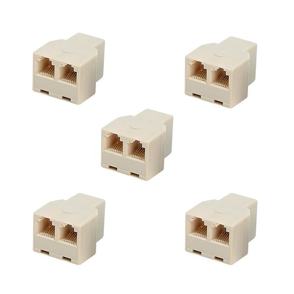Set Of 5 RJ11 Modular Adapter 2 Port