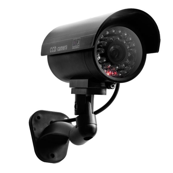 Waterproof Dummy CCTV Camera With Flashing LED Security Alarm(black)