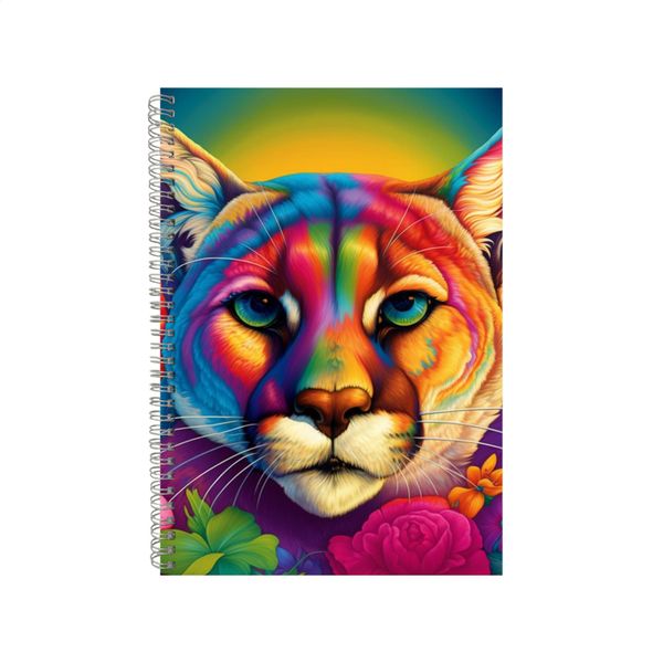 Rainbow Gladioli Cougar Face Neon Notebook Gift Idea A4 Notepad Pad 75