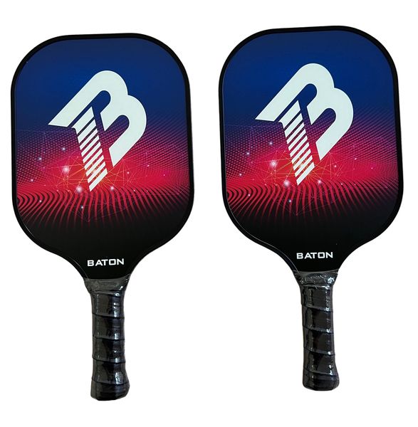 Pickleball Paddle Baton - Set of 2 - Red and Black