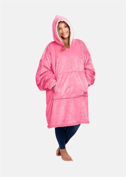 Hoodie, Ultra Plush Blanket, One Size Fit All - Dark Pink