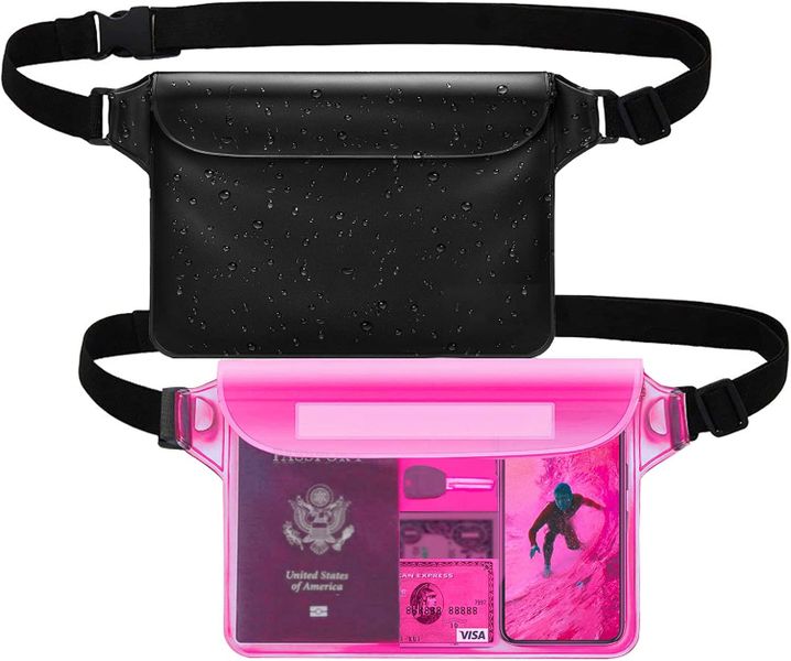 2 Piece Waterproof Pouch with Waist Strap, Sling Shoulder Bag