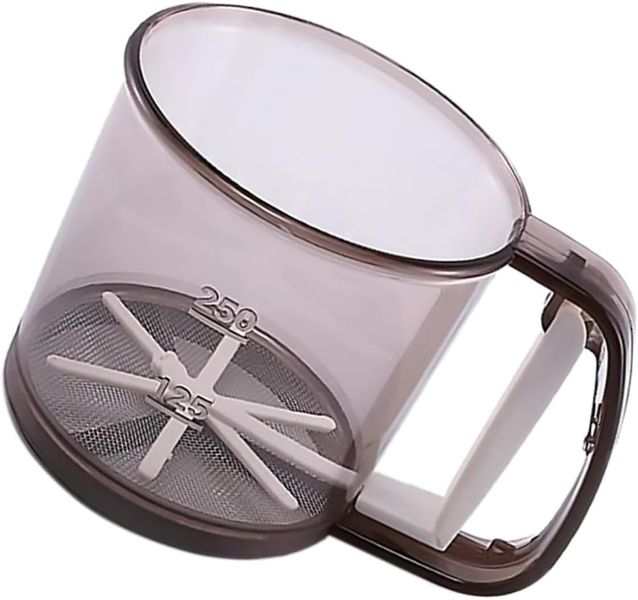 Manual Flour Sifter Cup - 250ml Handheld Baking Sieve with Trigger Handle