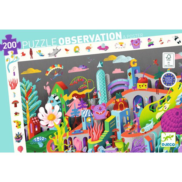 Djeco Observation Puzzle - Crazy Town - 200 pcs