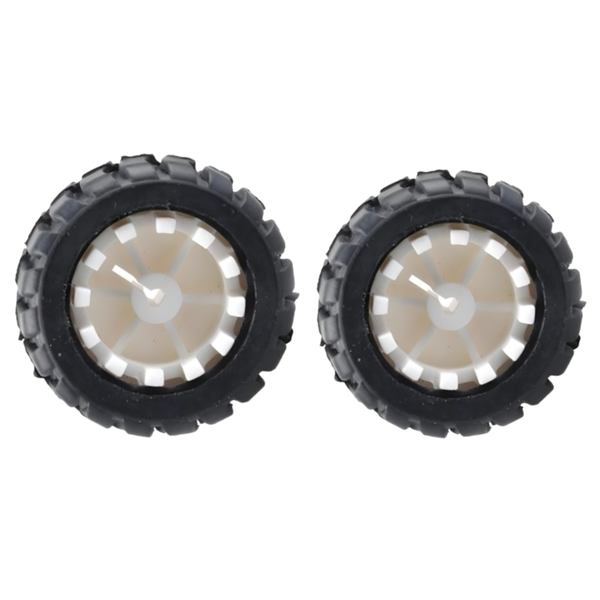 Rubber Wheels 43mm - 3mm D Shaft - Compatible with N20 Motors - 2 Pieces