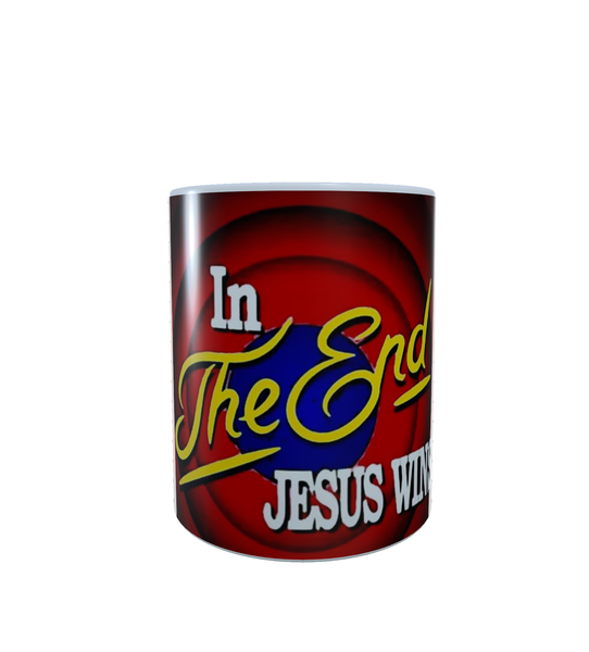 Christian - In The End Jesus Wins - Looney Toons Logo - Coffee Mug