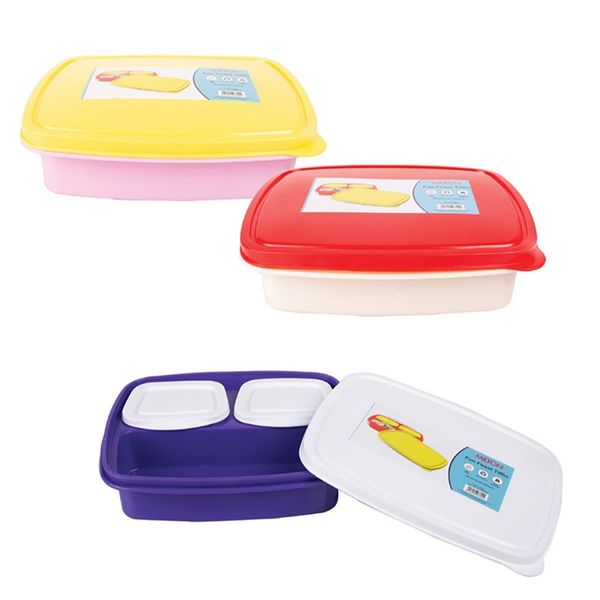 Bulk Pack x 3 Lunch Box 3-Compartments 25x14x5cm