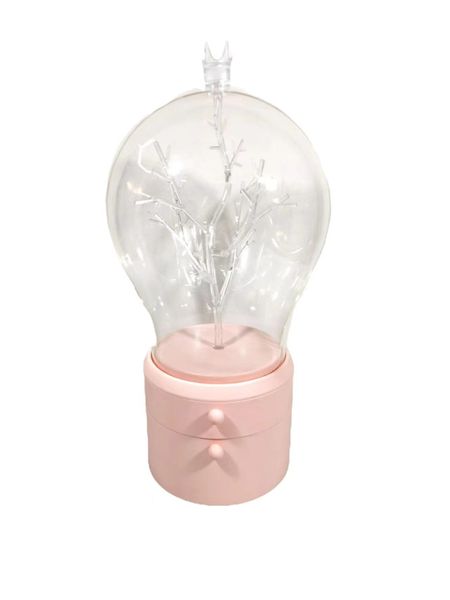 Creative Light Bulb Design Jewelry Organizer Box Earring Necklace Holder