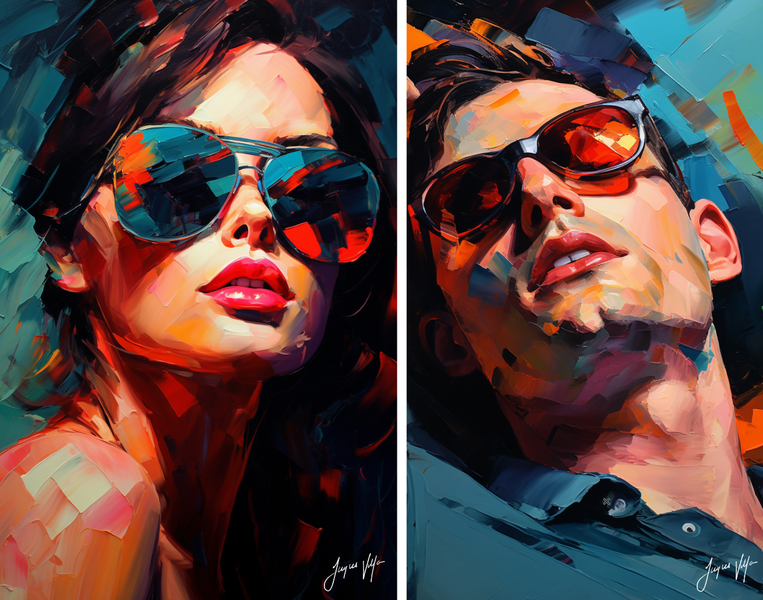 Canvas Wall Art Design: Sunglass Fashion Duo