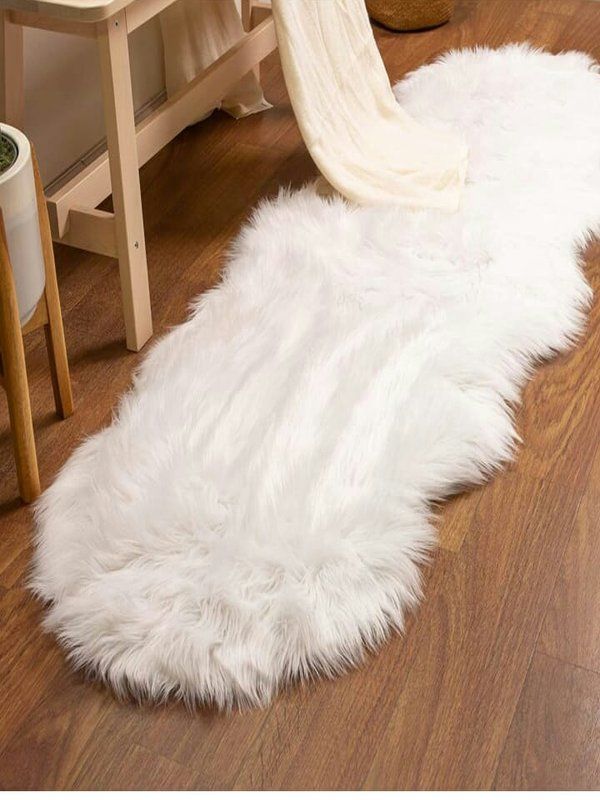 White Fluffy Faux Runner Rug/Carpet Buy Online in South Africa